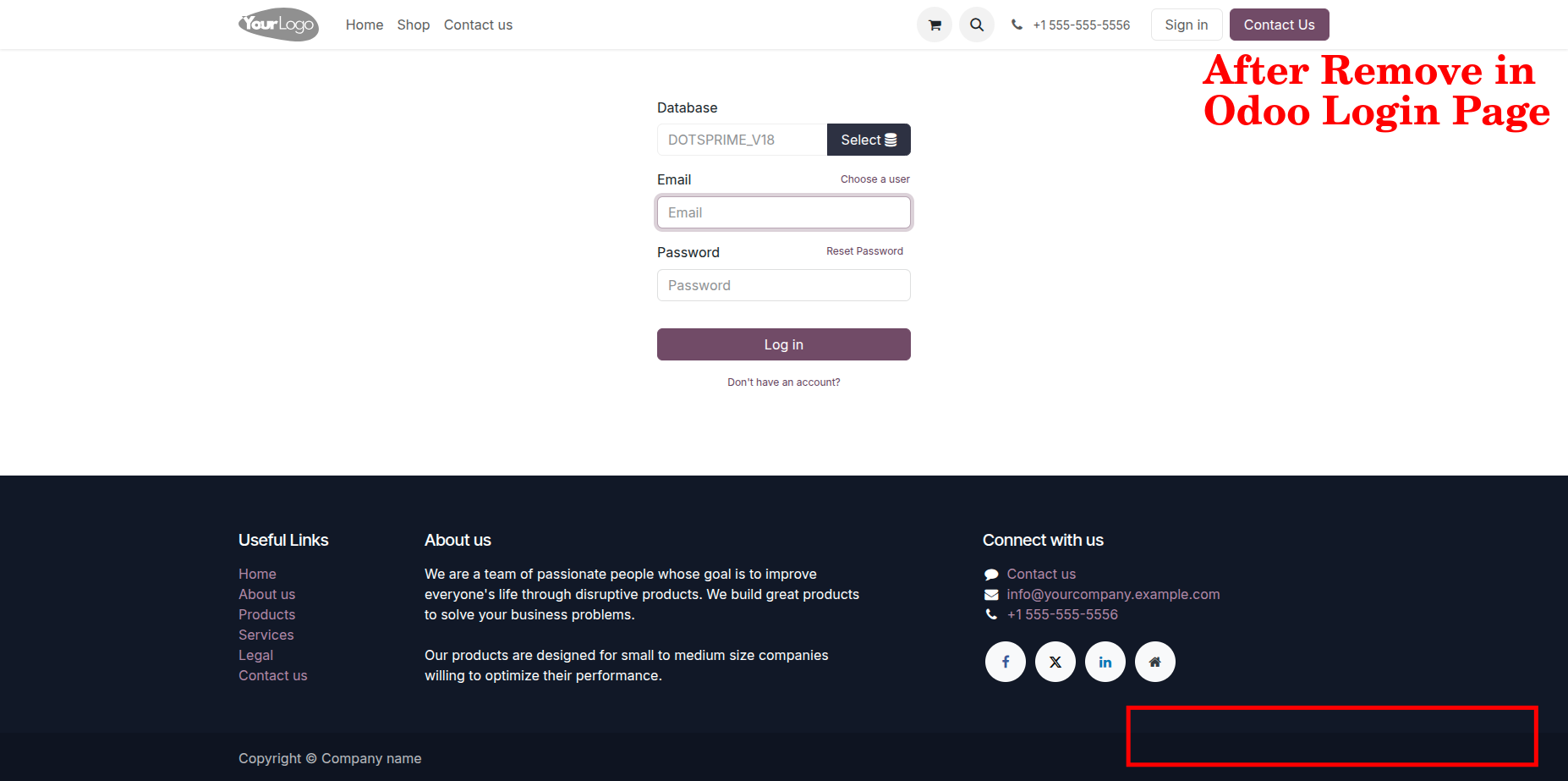 Hide Powered By On Login Page